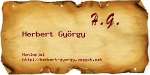 Herbert György névjegykártya